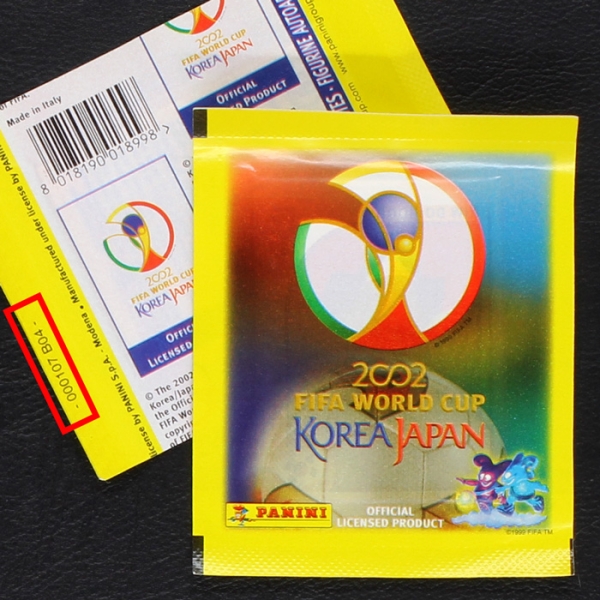 Korea Japan 2002 Panini Sticker Tüte mit Nummer