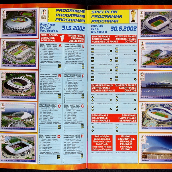 Korea Japan 2002 Panini Sticker Album komplett