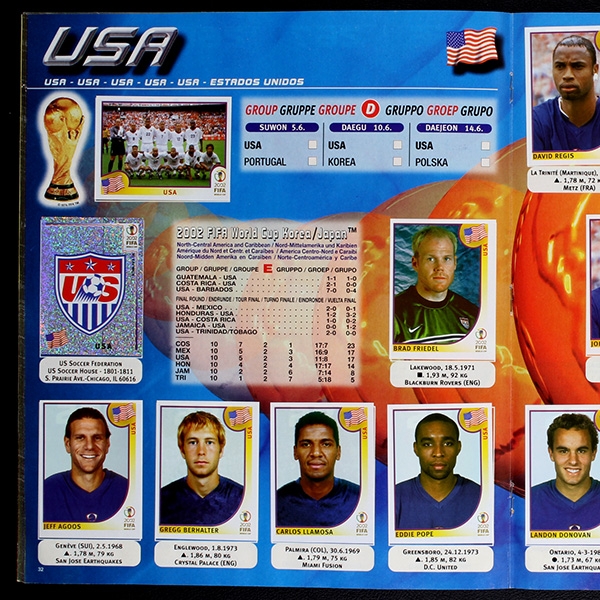 Korea Japan 2002 Panini Sticker Album komplett