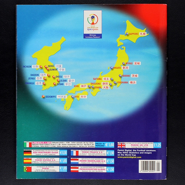 Korea Japan 2002 Panini Sticker Album komplett