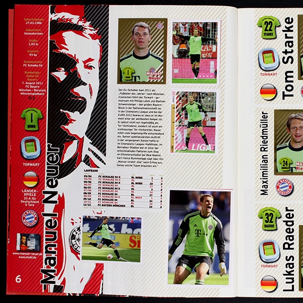 FC Bayern München 2012 Panini Sticker Album komplett