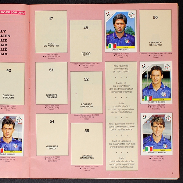 Italia 90 Panini Sticker Album teilgefüllt - lesen
