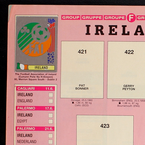 Italia 90 Panini Sticker Album teilgefüllt - lesen