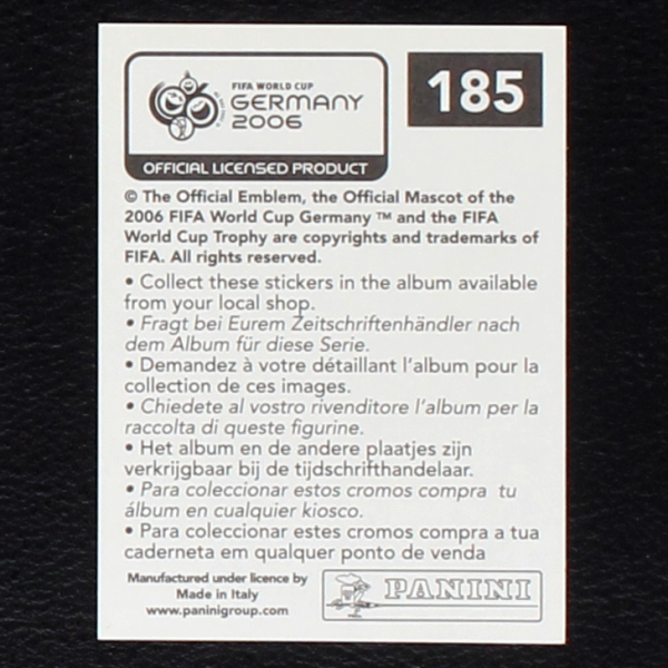 Lionel Messi Sticker No. 185 Panini - Germany 2006
