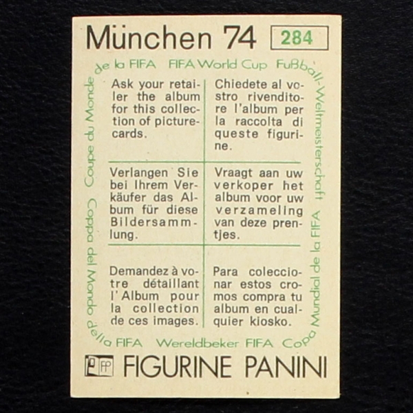 Team Italia Sticker No. 284 Panini - München 74