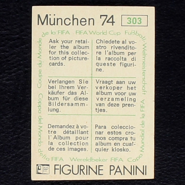 Giorgio Chinaglia Sticker No. 303 Panini - München 74