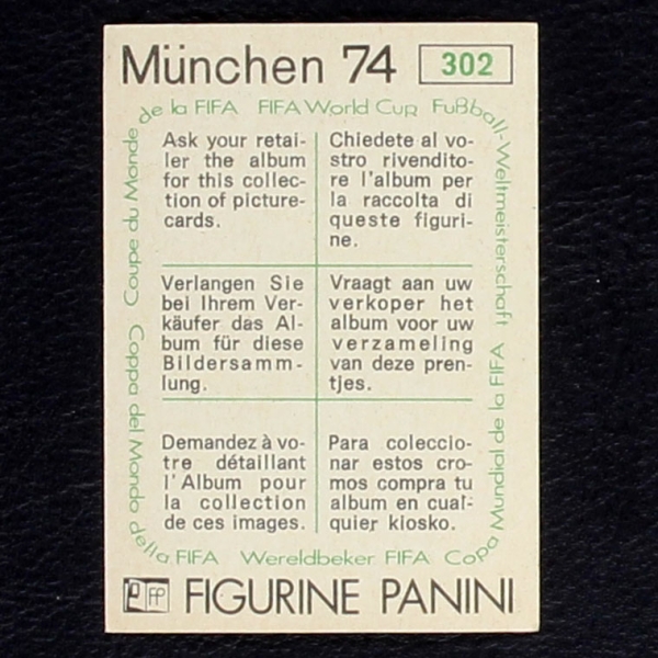 Franco Causio Sticker No. 302 Panini - München 74