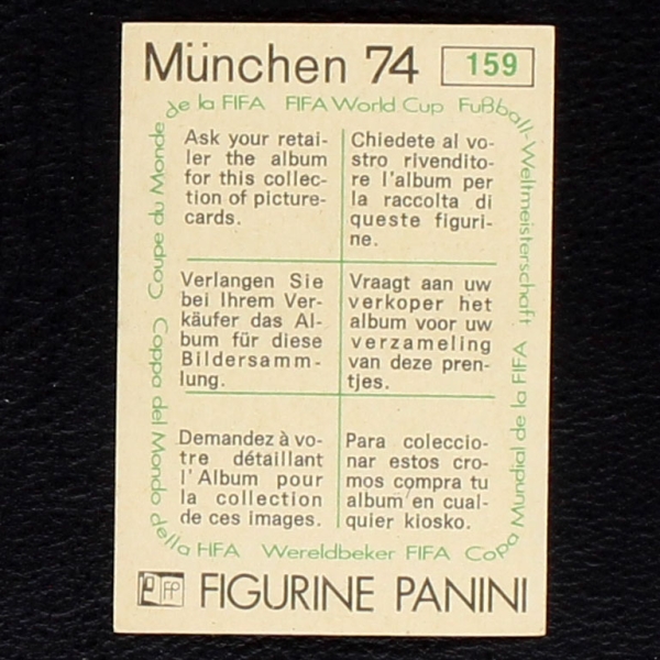 Alfredo Sticker No. 159 Panini - München 74