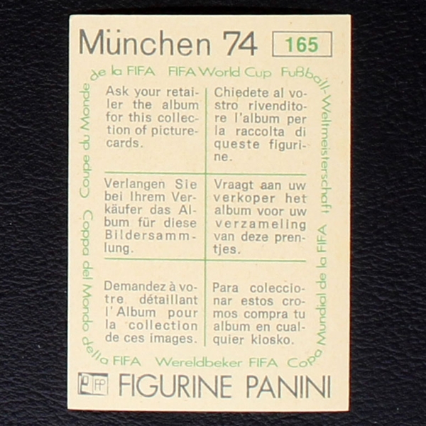 Paulo Cesar Sticker No. 165 Panini - München 74