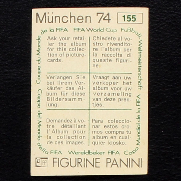 Ze Maria Sticker No. 155 Panini - München 74