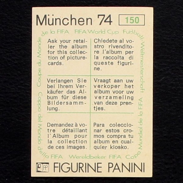 Joao Havelange Sticker No. 150 Panini - München 74