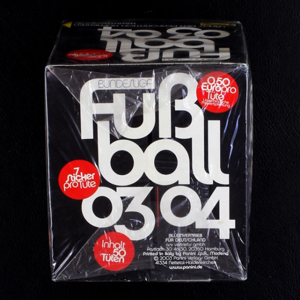 Fußball 2003 Panini Box mit 50 Sticker Tüten