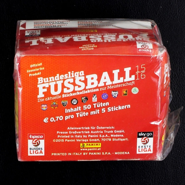 Fußball 2015 Panini Box mit 50 Sticker Tüten - A