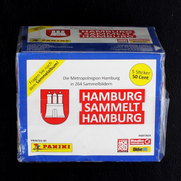 Hamburg sammelt 2 Panini Box mit 50 Sticker Tüten
