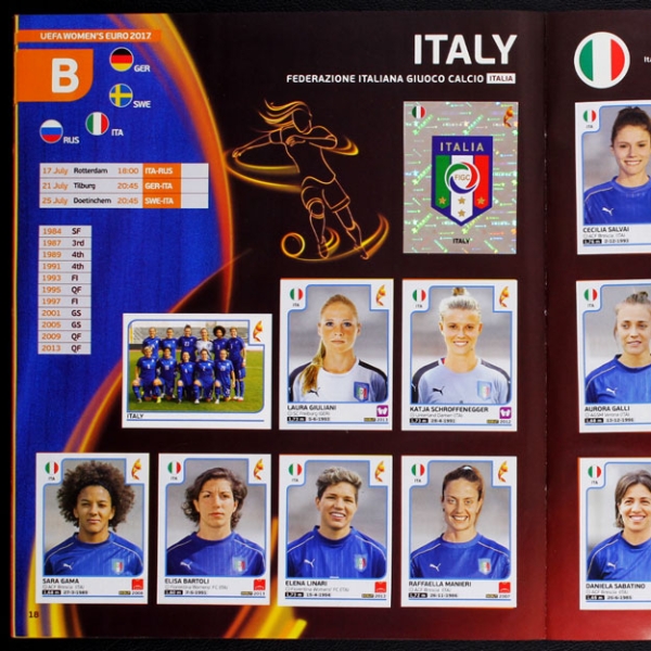 Euro 2017 Women's Panini Sticker Album komplett