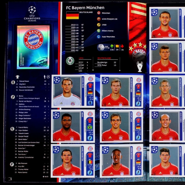 Champions League 2011 Panini Sticker Album komplett