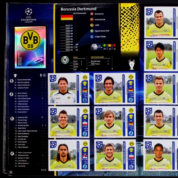 Champions League 2011 Panini Sticker Album komplett