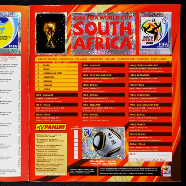 South Africa 2010 Panini Sticker Album komplett