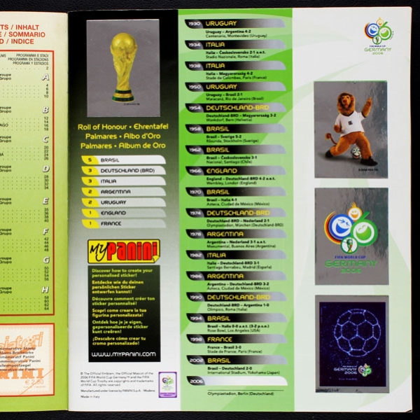 Germany 2006 Panini Sticker Album komplett
