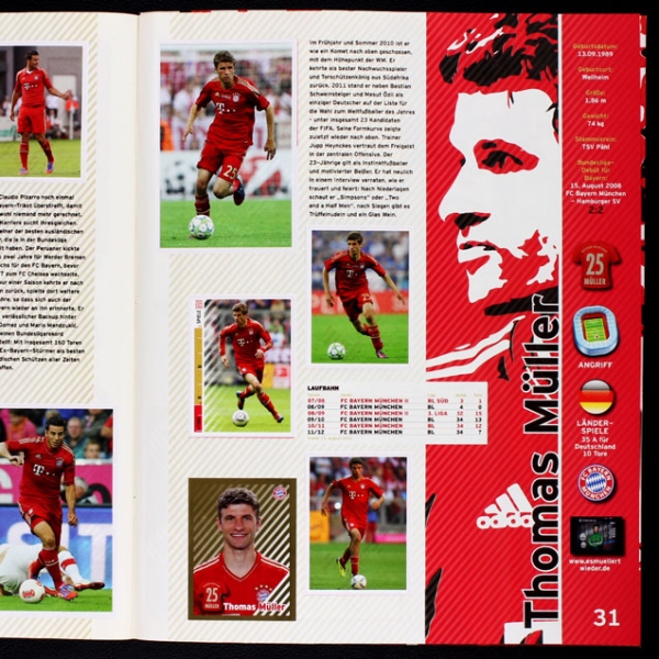 FC Bayern 2012 Panini Sticker Album komplett
