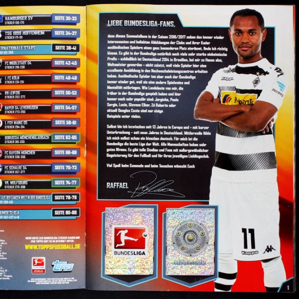 Fußball 2016 Topps Sticker Album komplett