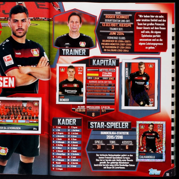 Fußball 2016 Topps Sticker Album komplett