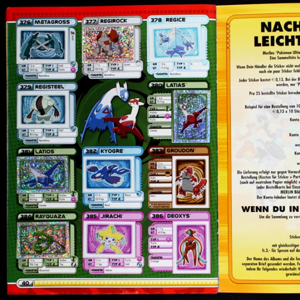 Pokemon Ultimat Merlin Sticker Album komplett