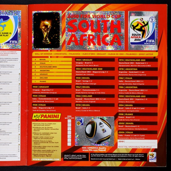 South Africa 2010 Panini Sticker Album komplett