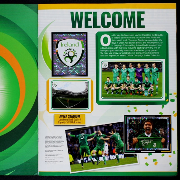 Ireland 2016 Panini Sticker Album komplett