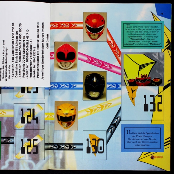 Power Ranger Merlin Sticker Album teilgefüllt