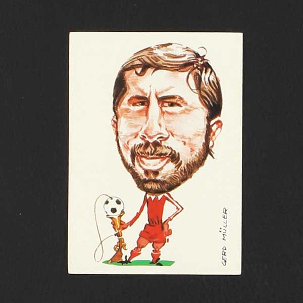 Gerd Müller Bergmann Fußball 83-84 Sticker Karikatur