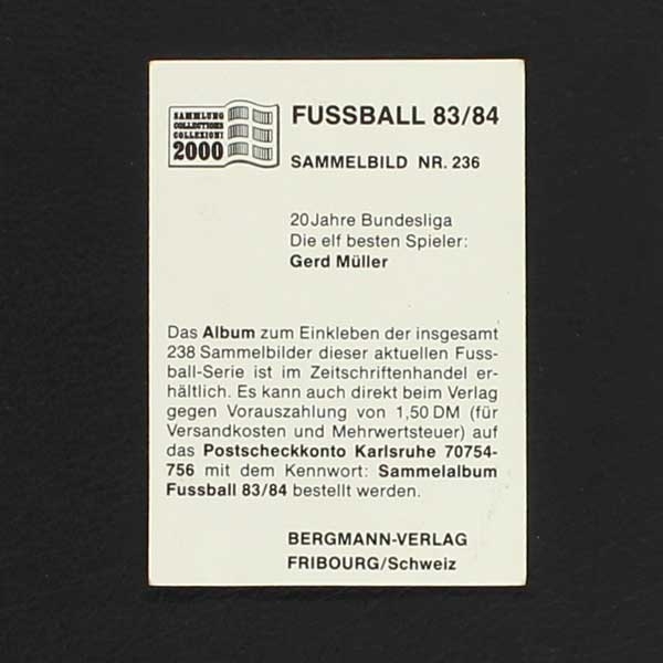 Gerd Müller Bergmann Fußball 83-84 Sticker Karikatur