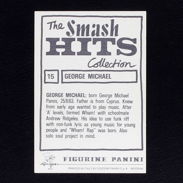 Georg Michael Panini Sticker No. 15 - Smash Hits Collection