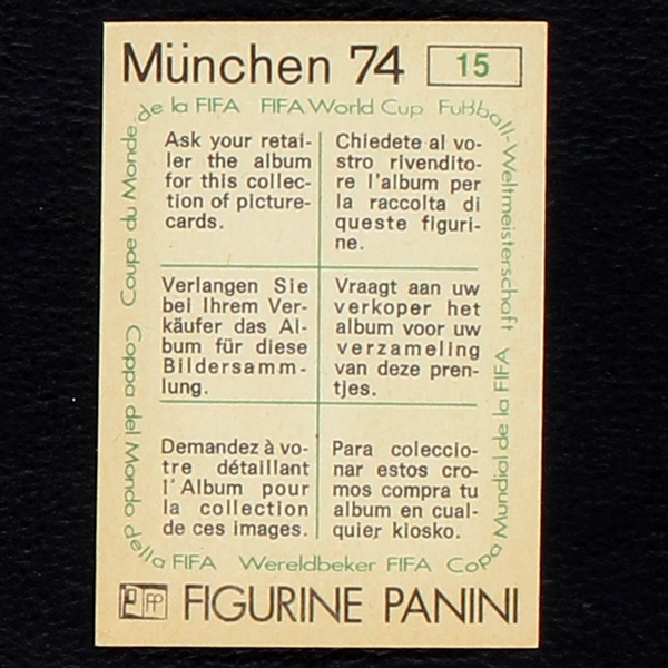 Poster Uruguay Sticker No. 15 Panini - München 74