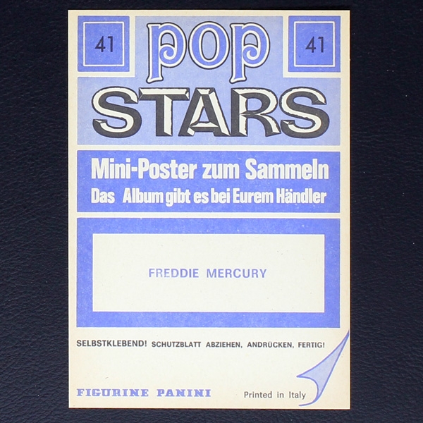 Freddie Mercury Panini Sticker No. 41 - Pop Stars