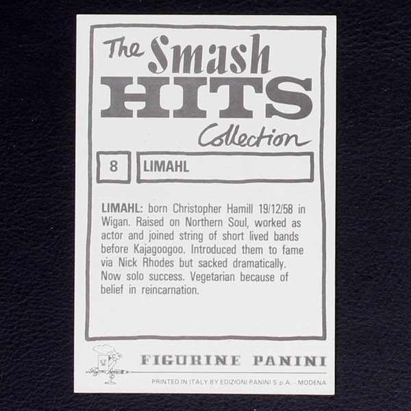 Limahl  Panini Sticker No. 8 - Smash Hits 85