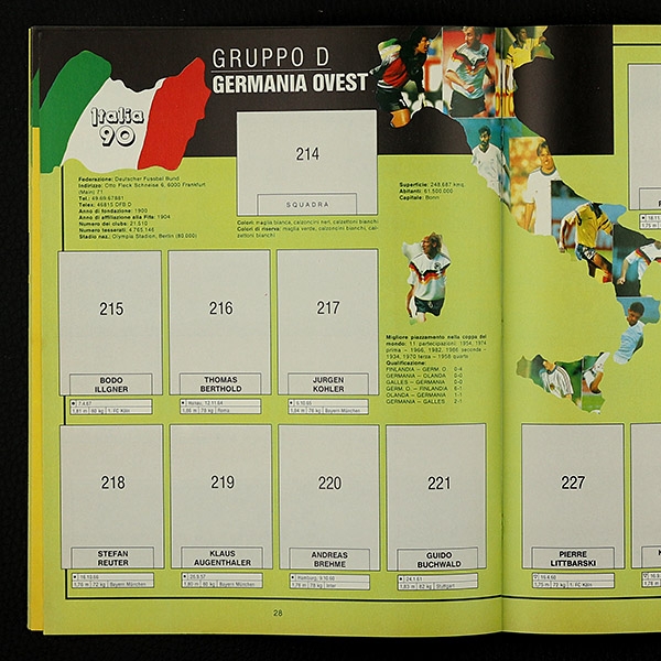 Italia 90 Euroflash Sticker Album Leeralbum