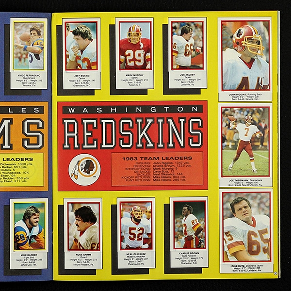 Football NFL 1984 Topps Sticker Album komplett
