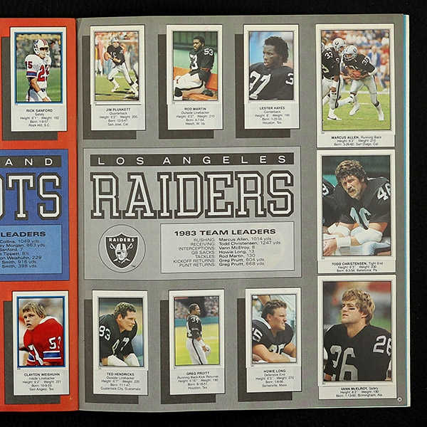 Football NFL 1984 Topps Sticker Album komplett