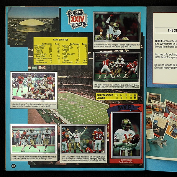 Football 90 NFL Panini Sticker Album komplett