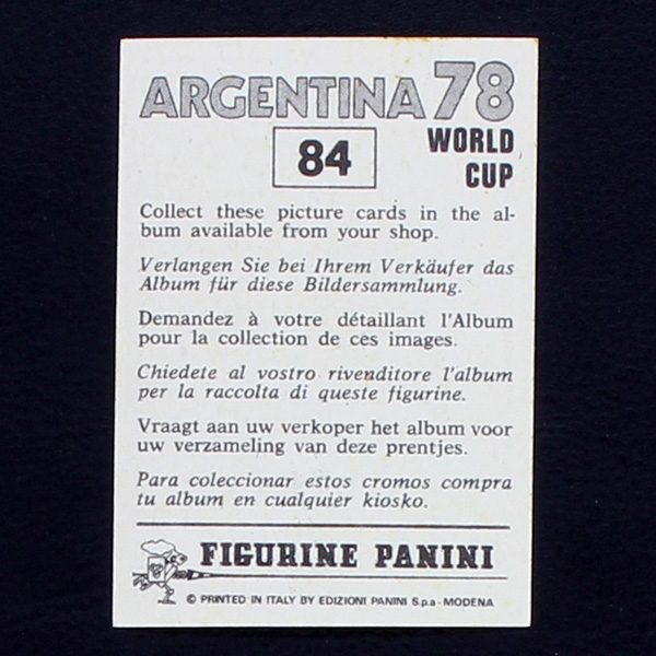 Argentina 78 No. 084 Panini sticker Marius Tresor