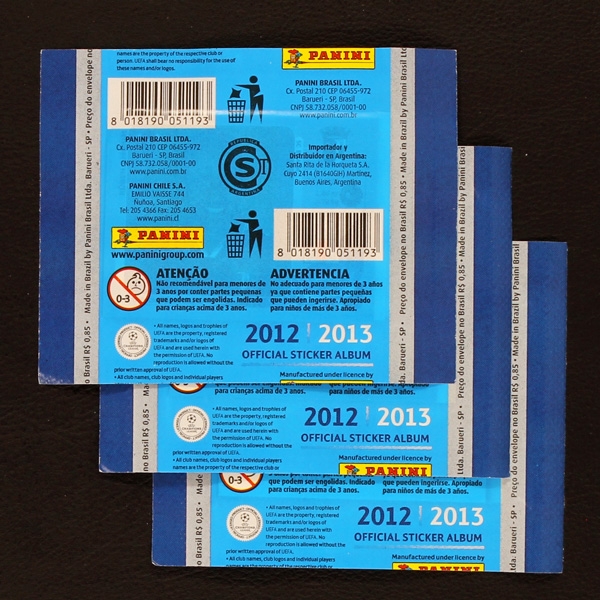 Champions League 2012 Panini Sticker - Brasil Versionen 3x