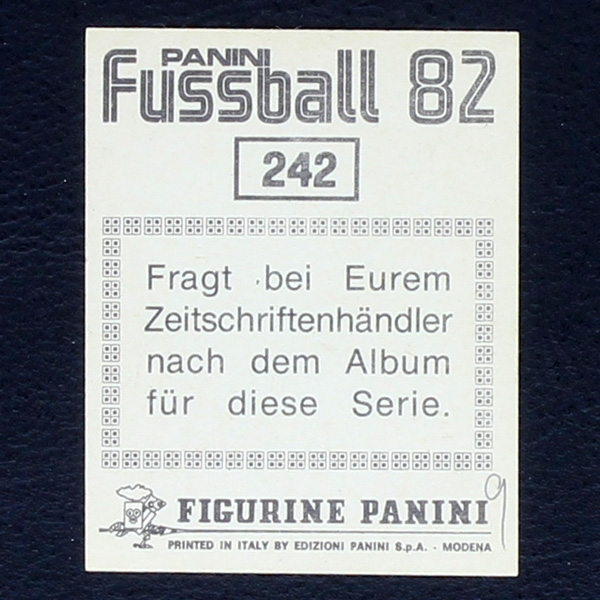 Bernd Cullmann Panini Sticker No. 242 - Fußball 82