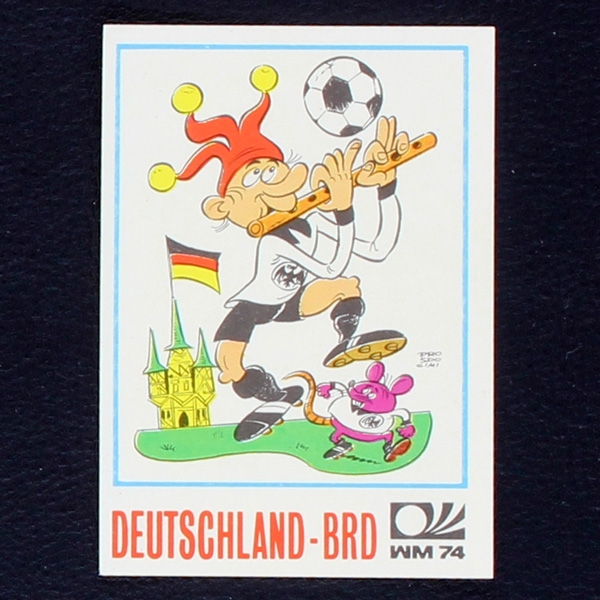 Deutschland Karikatur Sticker Nr. 81 Panini - München 74
