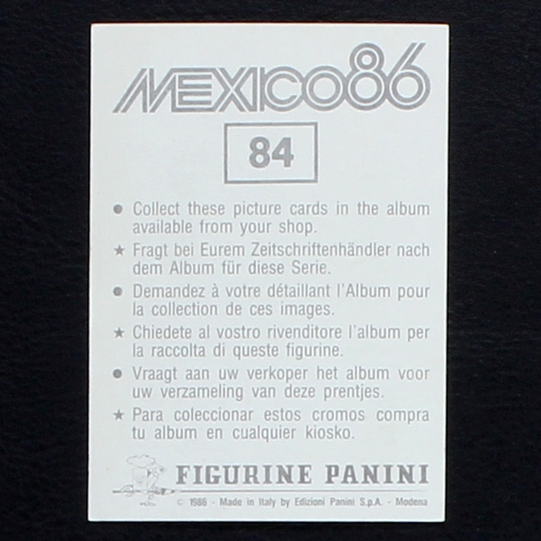 Mexico 86 Nr. 084 Panini Sticker Diego Armando Maradona