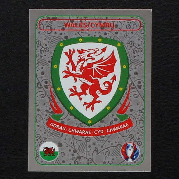 Wales Badge Panini Sticker No. 126 - Euro 2016