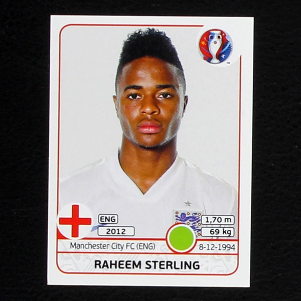 Raheem Sterling Panini Sticker No. 144 - Euro 2016