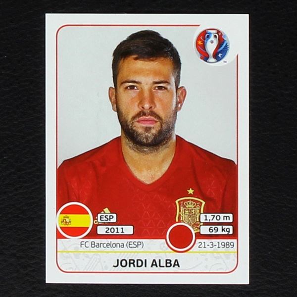 Panini Euro 2016 Jordi Alba Spain No Swiss Star Edition 358 