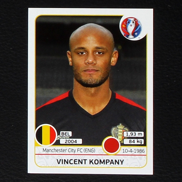 Vincent Kompany Panini Sticker No. 467 - Euro 2016