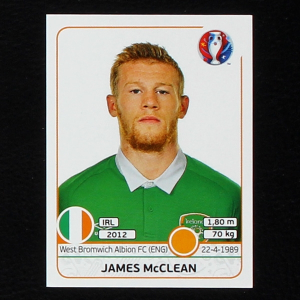 James McClean Panini Sticker No. 528 - Euro 2016
